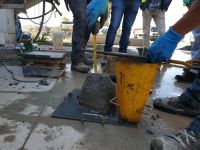 4. 11.09.2019 - Zaroby próbne w Raciążu, badanie konsystencji mieszanki metodą opadu stożka